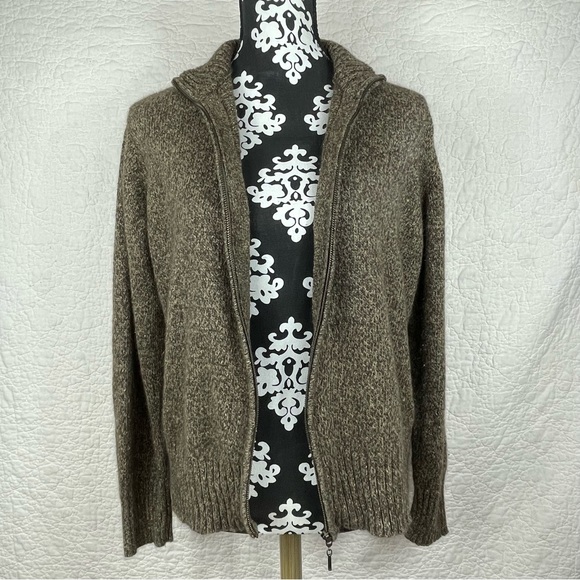🔥Evan Pecone Angora Rabbit Blend Cardigan Sweater Long Sleeve Full Zip Women XL - Picture 3 of 14